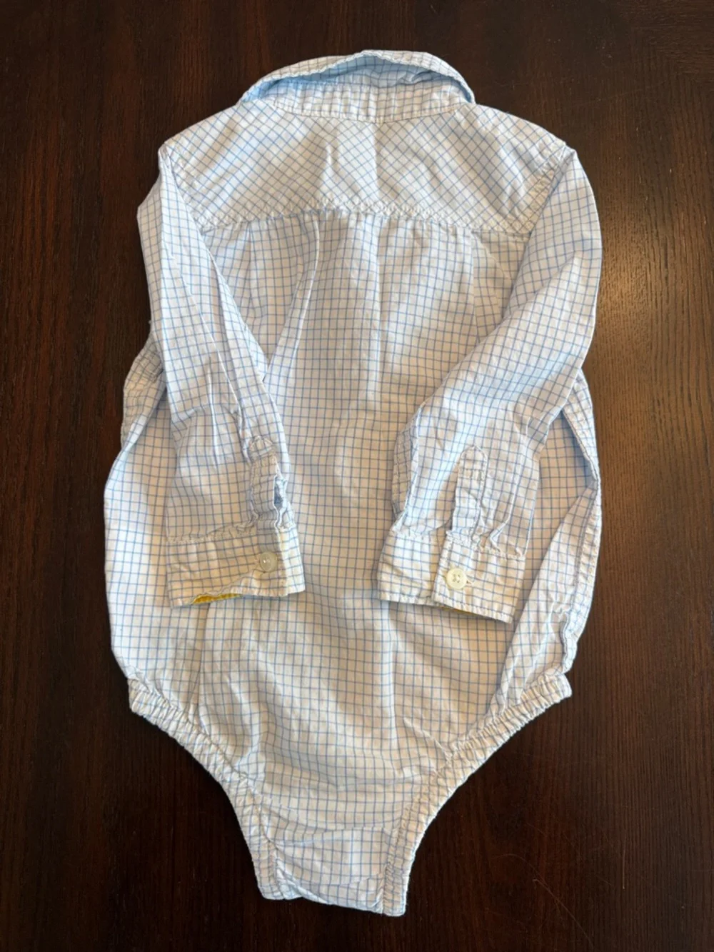 Baby Gap 18-24M Dress Shirt Bodysuit Pants Outfit Set Blue White 2 Pc